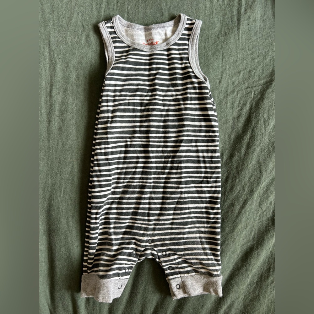 Striped Sleeveless Baby Romper